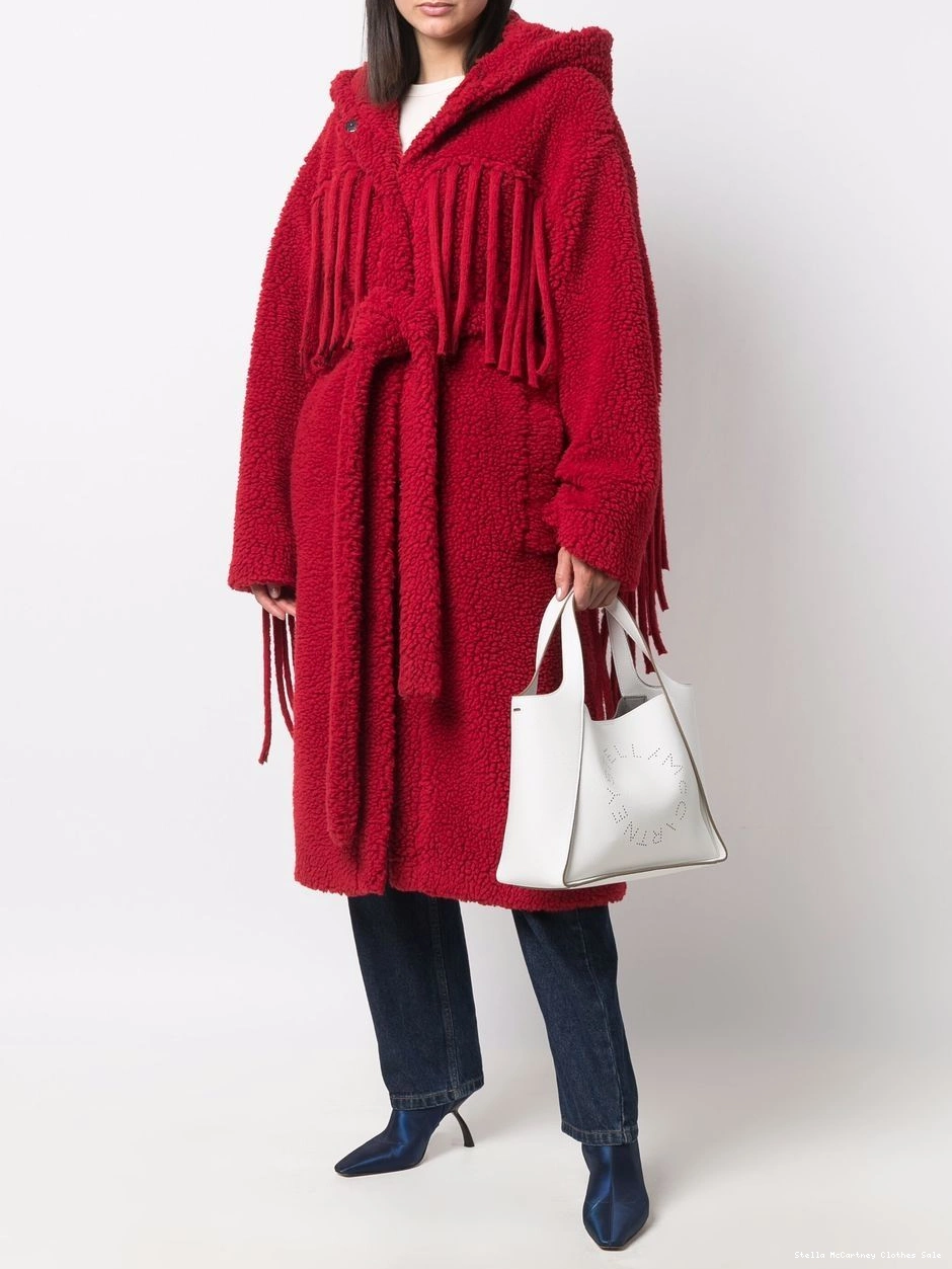 Affordable coat McCartney fringed Stella belted Women 0822
